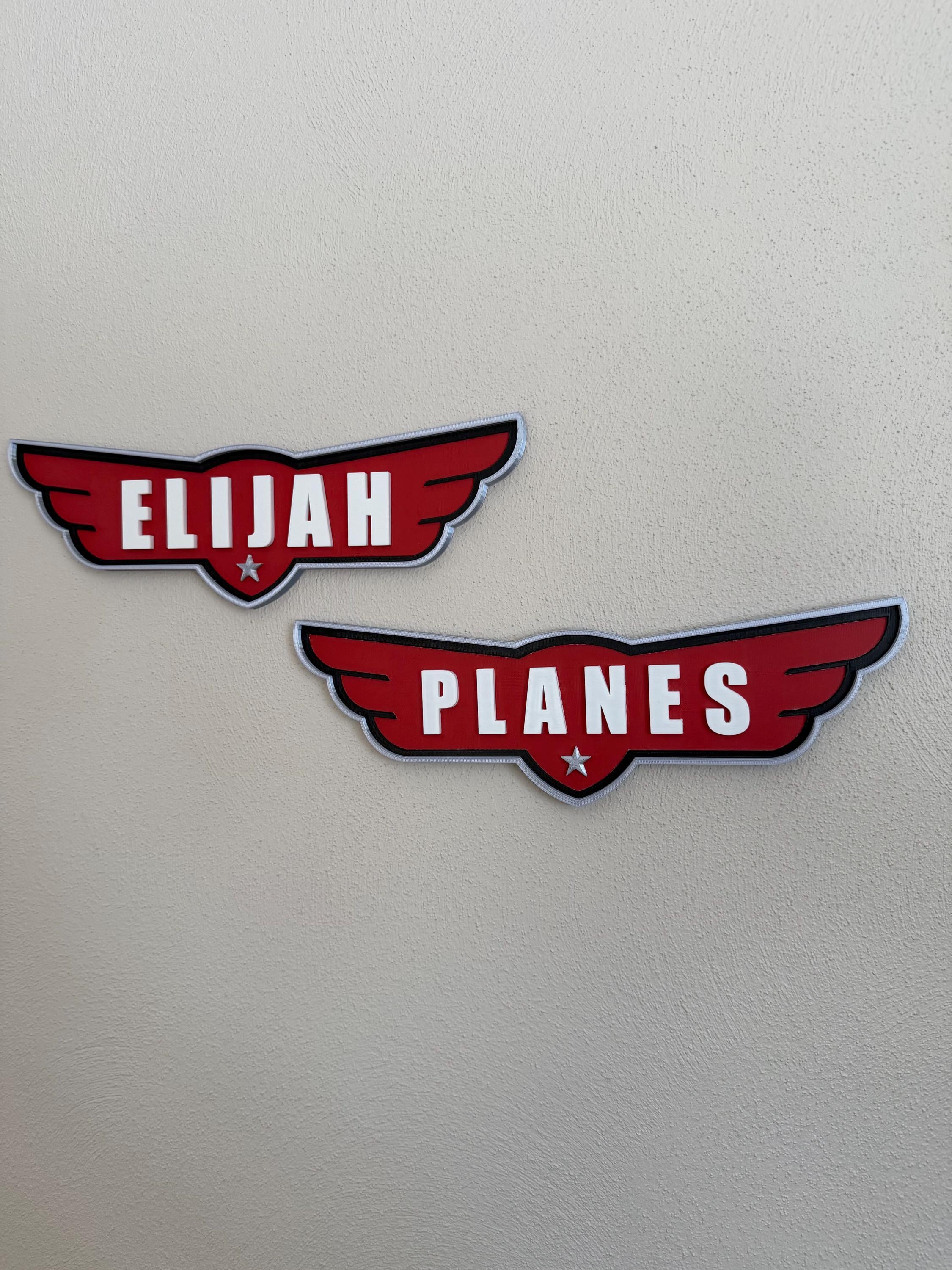 Custom 3D-Printed Planes-Inspired Wall Sign – Made for Wall Display