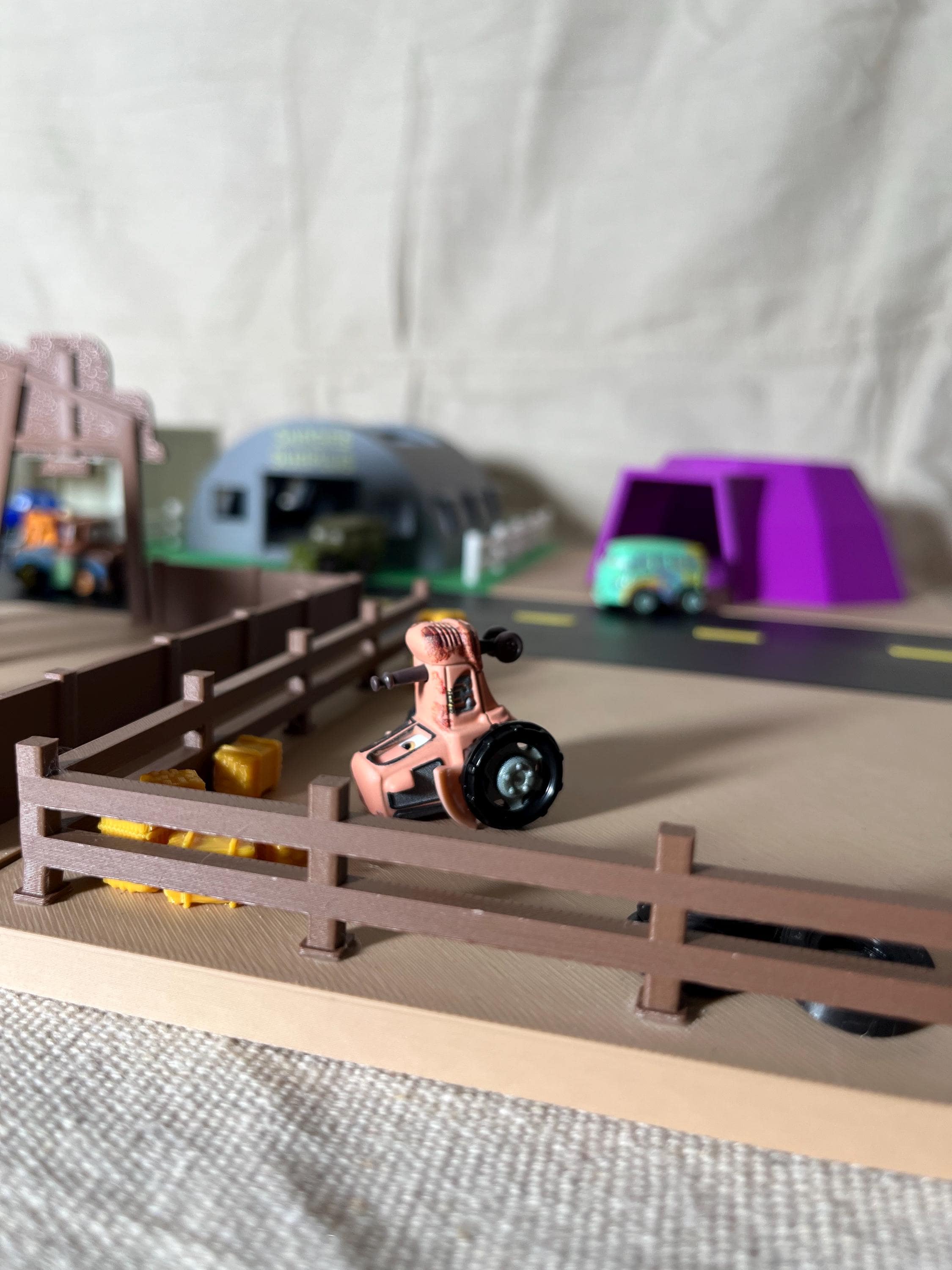 Route 66 Town, Model Town, Tractor Playset | Pasture and Fence | That’s Frank Cars Scene Set