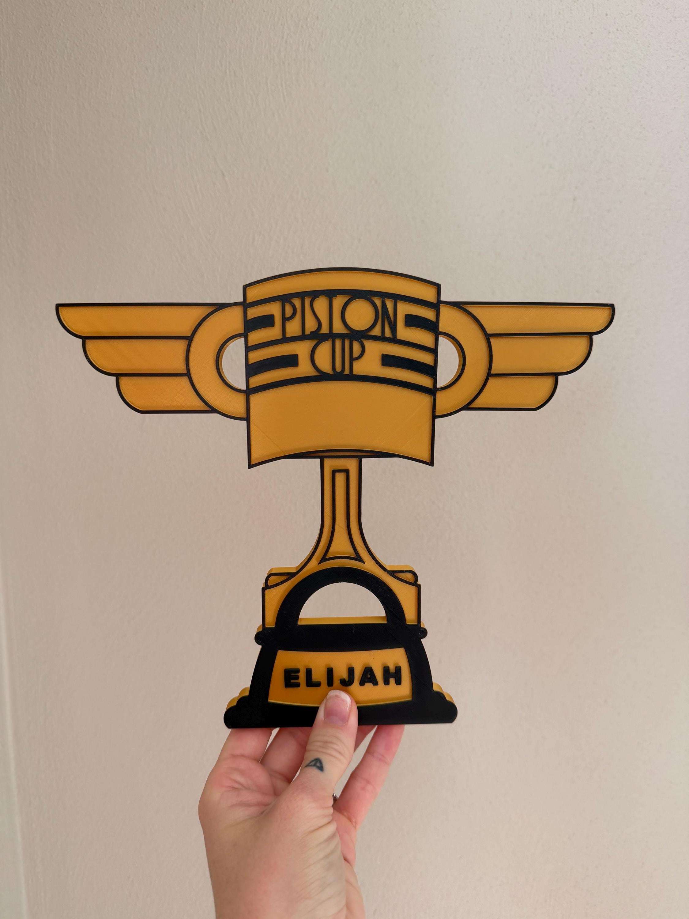 3D-Printed Cars-Inspired Piston Cup Wall Sign – Made for Wall Display