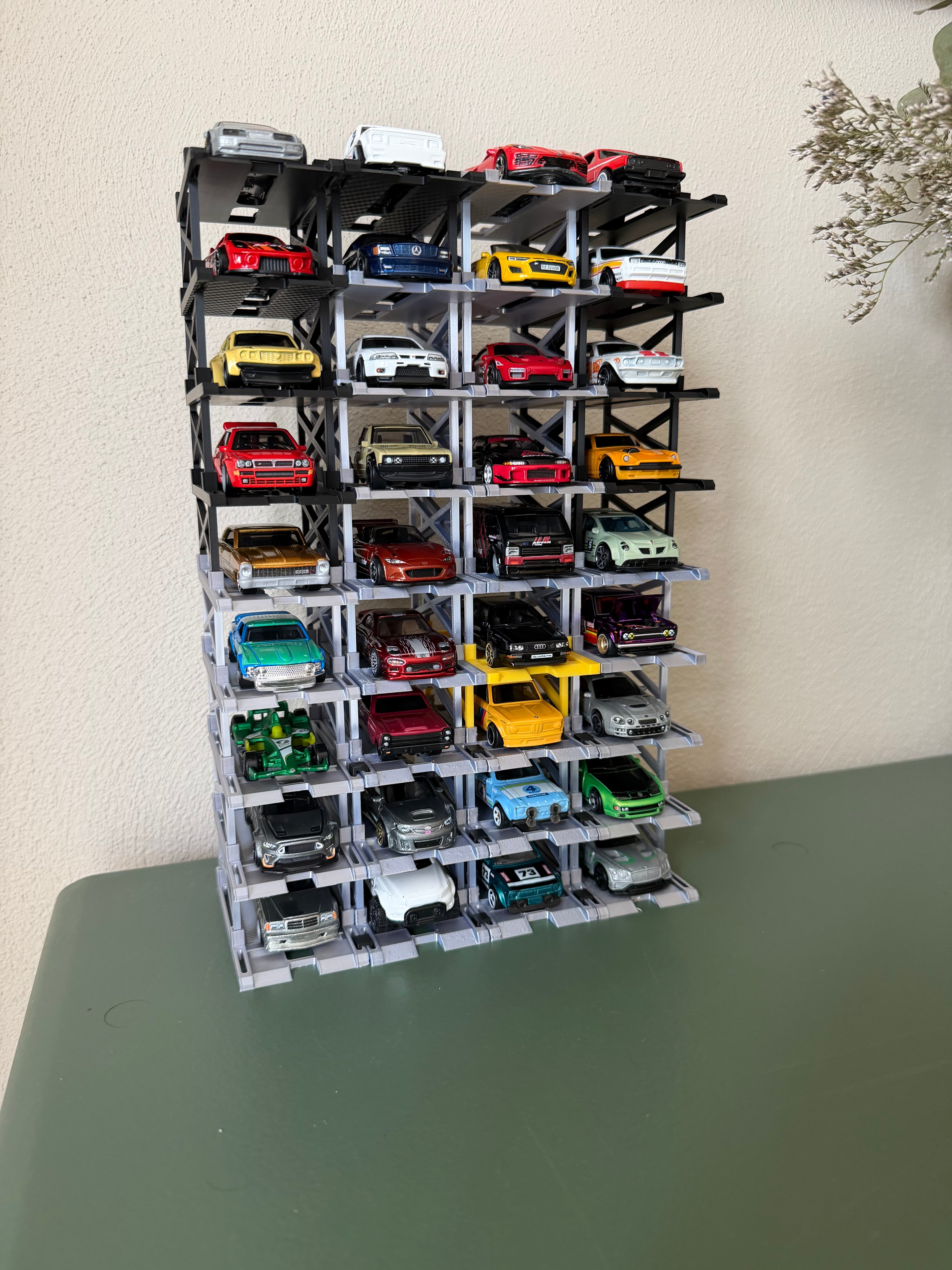 3D Printed Diecast Display Garage | Stackable Hot Wheels Organizer | Multi-Level Car Showcase Shelf | Car Lift Display | Office Decor