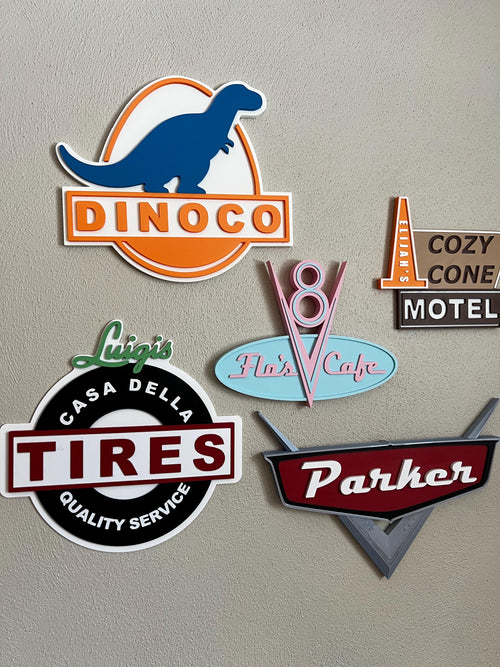 3D-Printed Cars-Inspired Dinoco Wall Sign – Made for Wall Display