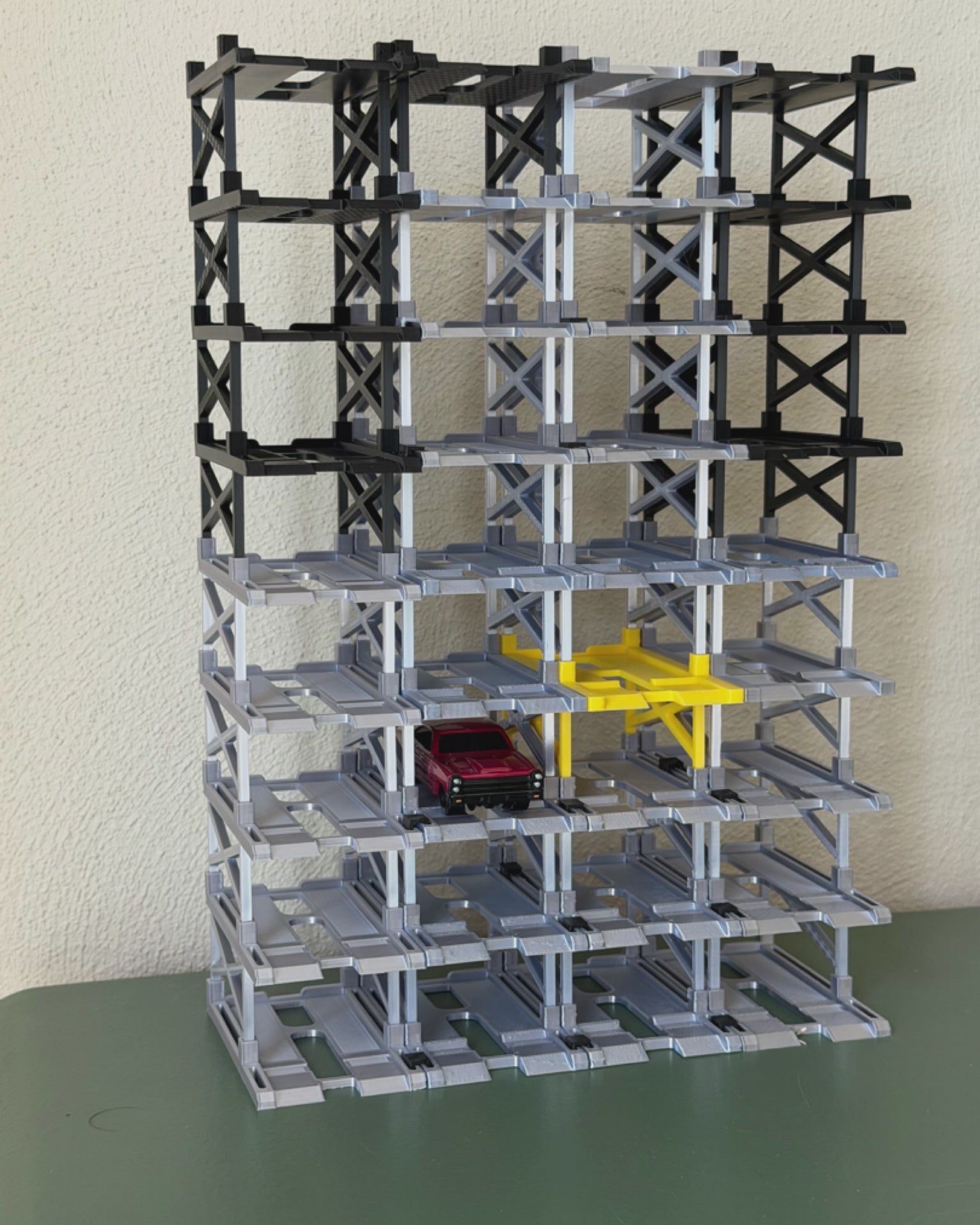 3D Printed Diecast Display Garage | Stackable Hot Wheels Organizer | Multi-Level Car Showcase Shelf | Car Lift Display | Office Decor
